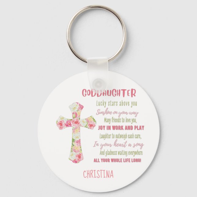 Irish Blessing For GODDAUGHTER - Personalized Gift Keychain (Front)