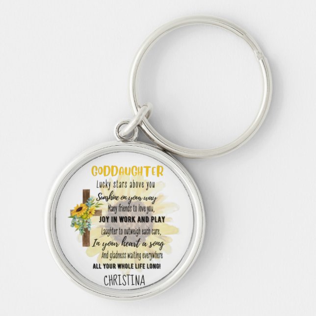 Irish Blessing For GODDAUGHTER - Personalized Gift Keychain (Front)