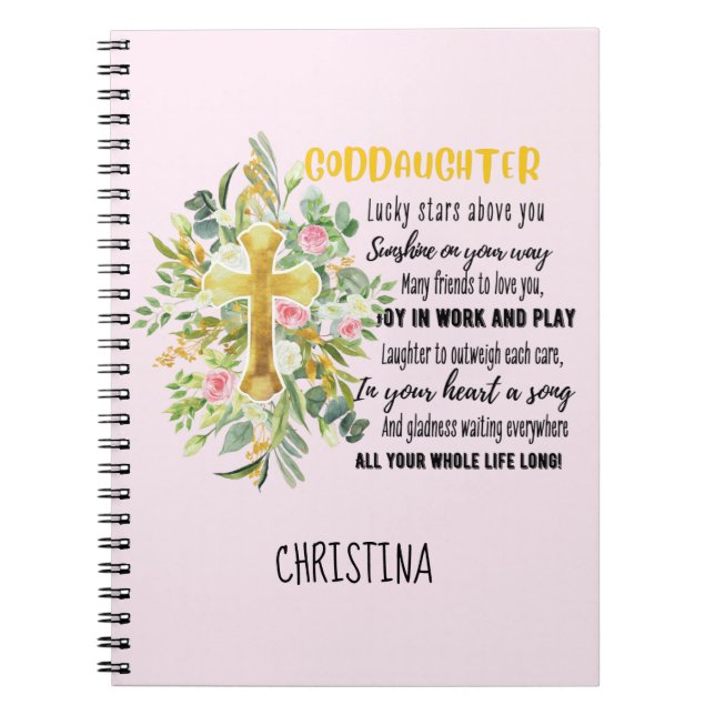 Irish Blessing For GODDAUGHTER - Personalized Gift Notebook (Front)
