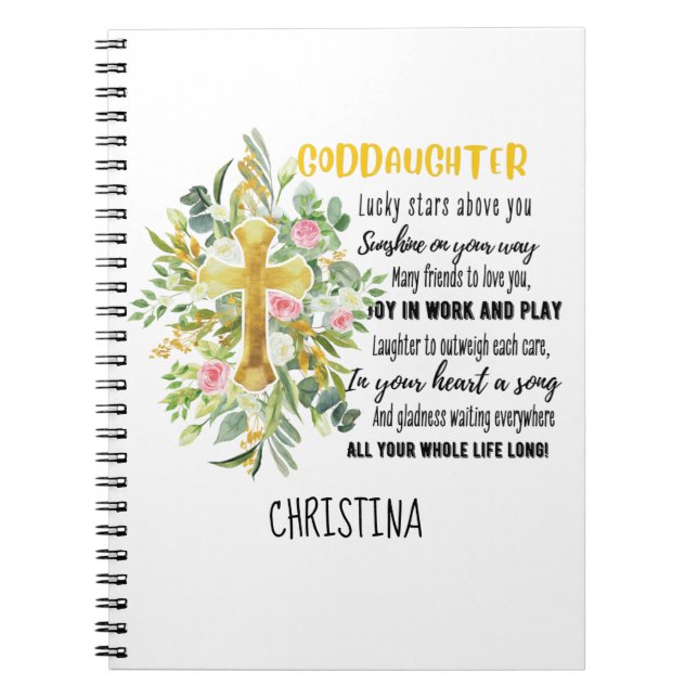 Irish Blessing For GODDAUGHTER - Personalized Gift Notebook (Front)