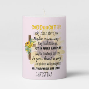 Irish Blessing For GODDAUGHTER - Personalized Gift Pillar Candle