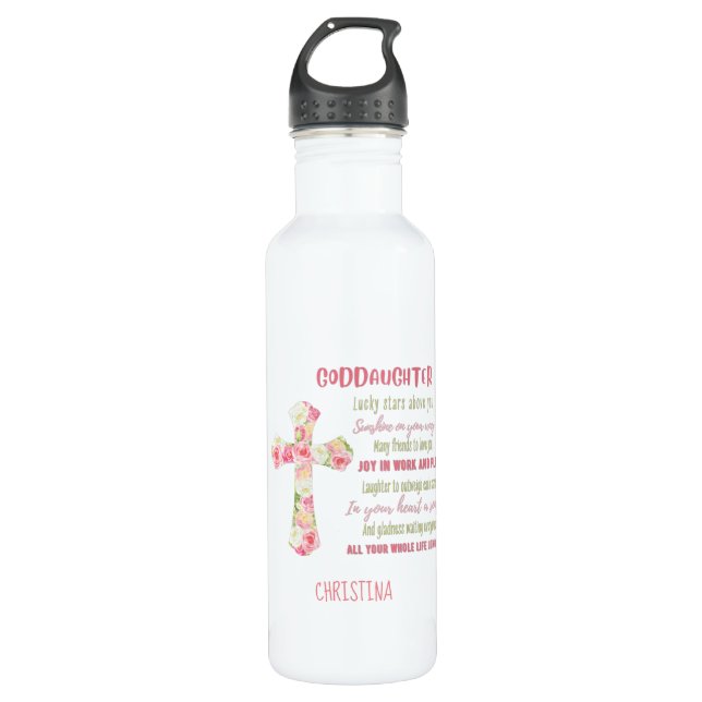 Irish Blessing For GODDAUGHTER - Personalized Gift Stainless Steel Water Bottle (Front)