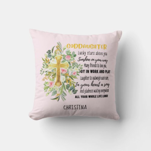 Irish Blessing For GODDAUGHTER _ Personalized Gift Throw Pillow