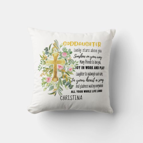 Irish Blessing For GODDAUGHTER _ Personalized Gift Throw Pillow