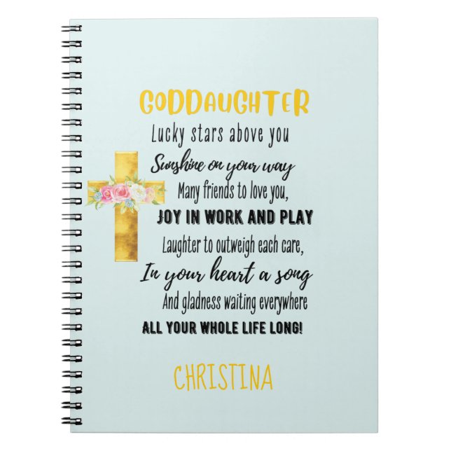 Irish Blessing for Goddaughter Teen or Child Named Notebook (Front)