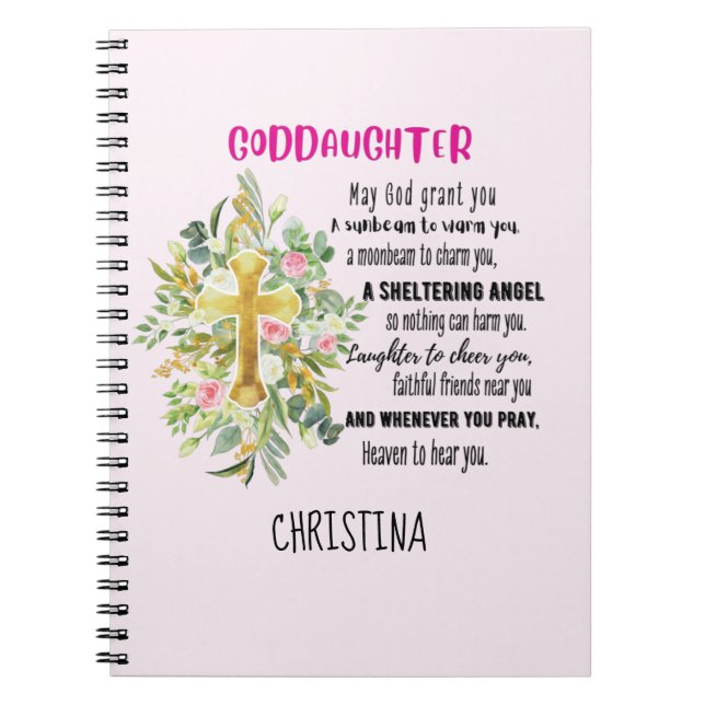 Irish Blessing for Goddaughter Teen or Child Named Notebook (Front)