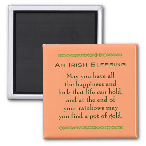 Irish blessing for happiness  good luck magnet