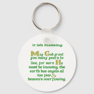 Irish Blessing for Long Life Keychain