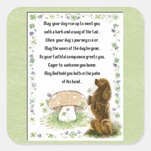 Irish Blessing for the Dogs  St Pats Square Sticker