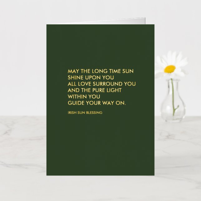 Irish Blessing Gold Foil Greeting Card (Small Flower)