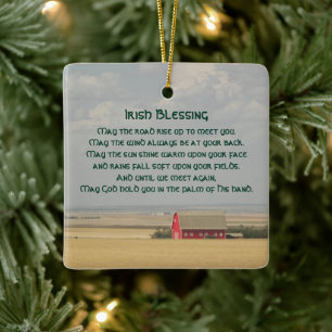 Irish Blessing Golden Wheat Fields Ceramic Ornament