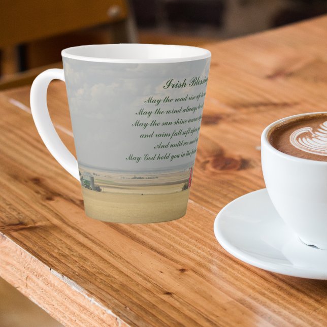 Irish Blessing Golden Wheat Fields Latte Mug (In Situ)