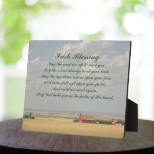 Irish Blessing Golden Wheat Fields Plaque