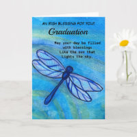 Irish Blessing Graduation Brave Blue Dragonfly