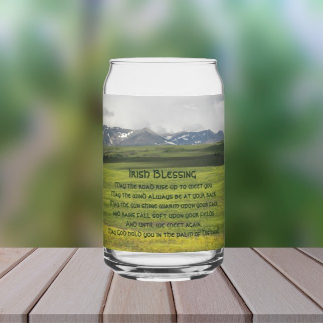 Irish Blessing Green Valley Landscape Can Glass (In Situ (Outside Table))
