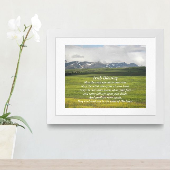 Irish Blessing Green Valley Landscape Framed Art (Entryway)