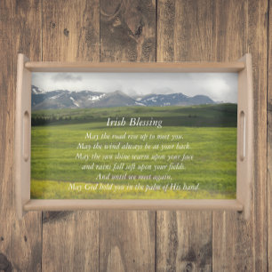Irish Blessing Green Valley Landscape Serving Tray