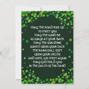 Irish Blessing Greeting Card - Shamrock Design