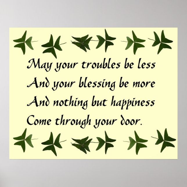 Irish Blessing Happiness Poster (Front)