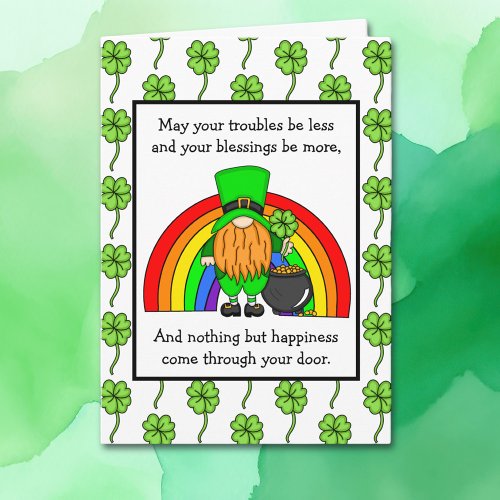 Irish Blessing  Happy St Patricks Day   Gnome C Card