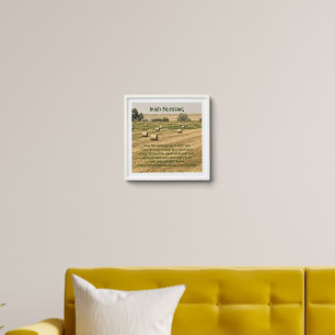 Irish Blessing Hay Bales in a Field Peel And Stick Photo Tile