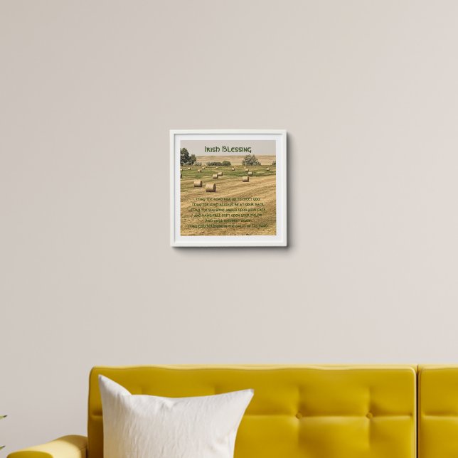 Irish Blessing Hay Bales in a Field Peel And Stick Photo Tile (Living Room)