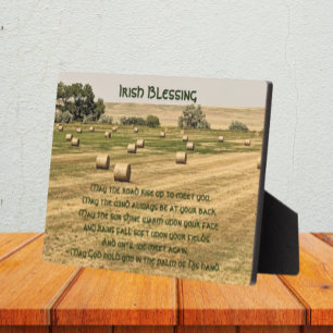 Irish Blessing Hay Bales in a Field Plaque