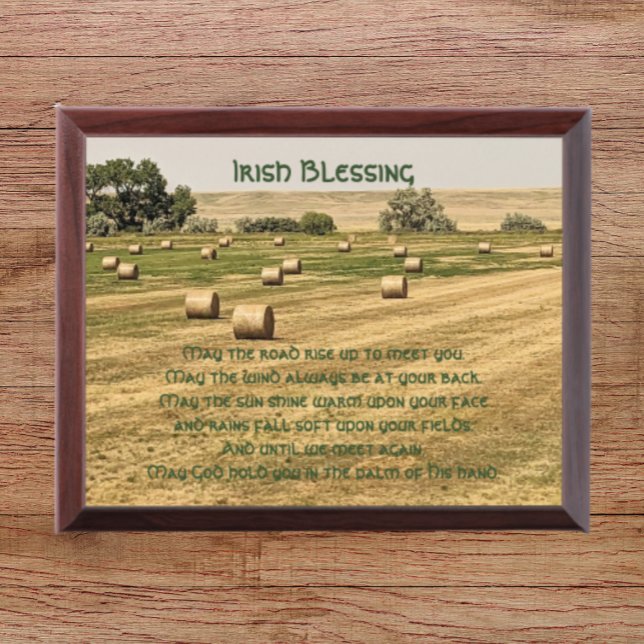 Irish Blessing Hay Bales in a Field Wall Plaque (In Situ)