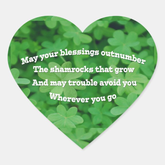 Irish Blessing Heart Sticker (Front)