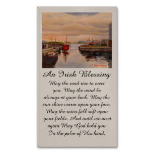 Irish Blessing Heartfelt Condolences with Reds Business Card Magnet