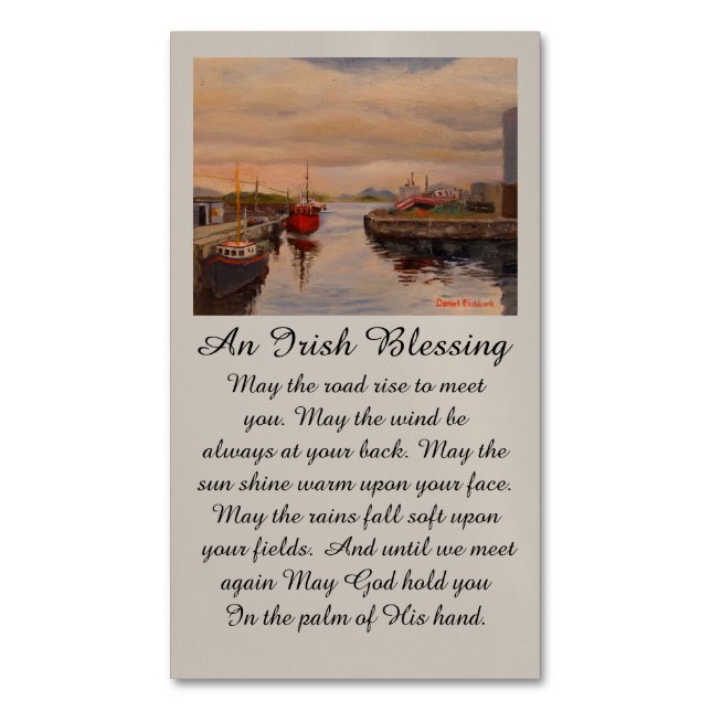 Irish Blessing Heartfelt Condolences with Reds Business Card Magnet (Front Vertical)