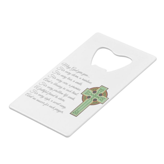 Irish Blessing II Credit Card Bottle Opener (Front Angled)