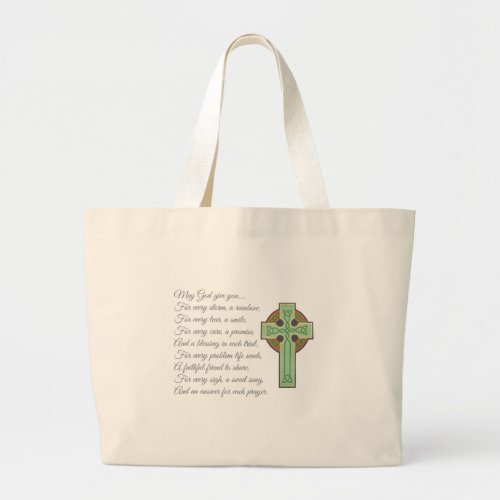 Irish Blessing II Large Tote Bag