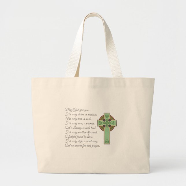 Irish Blessing II Large Tote Bag (Front)