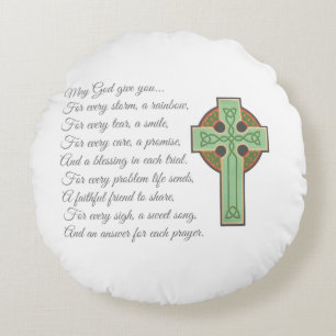 Irish Blessing II Round Pillow