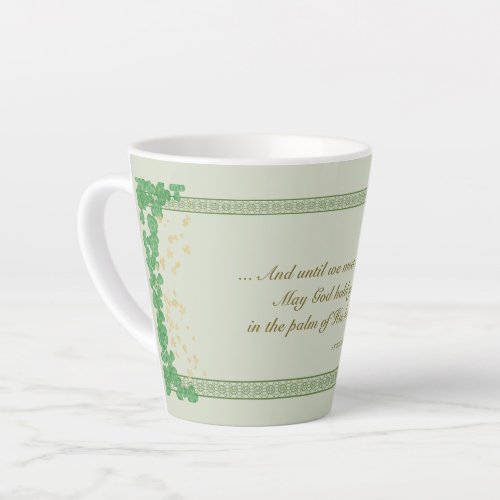 Irish Blessing Latte Mug Palm of His Hand shamrock