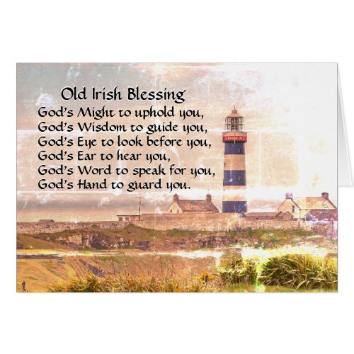 Irish Blessing Lighthouse Coast of Ireland Card