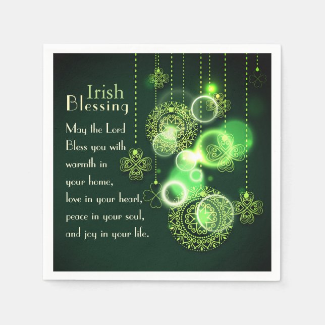 Irish Blessing, Lord Bless You Peace in Your Soul Napkins (Front)