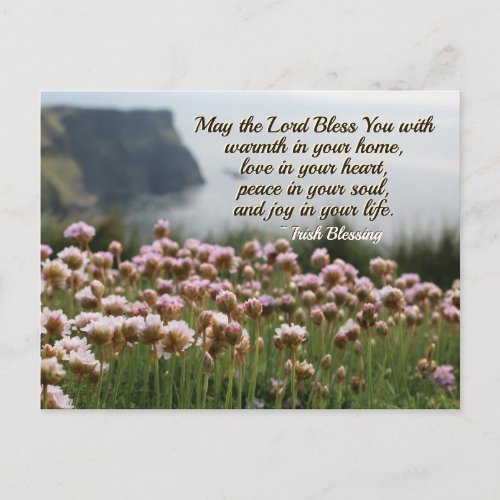 Irish Blessing Love in Your Heart Cliffs Ireland Postcard