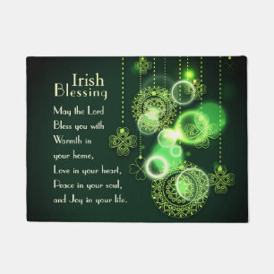 Irish Blessing Love in your heart, Shamrock Design Doormat