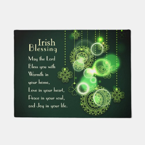 Irish Blessing Love in your heart Shamrock Design Doormat