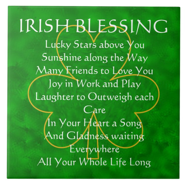 Irish Blessing - "Lucky Stars Above You" Tile (Front)