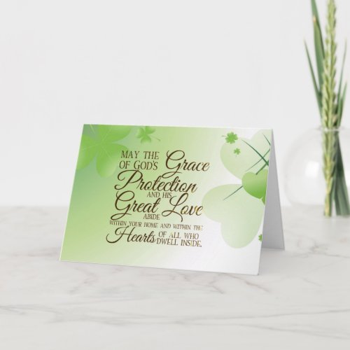 Irish Blessing May the Grace of Gods Protection  Card