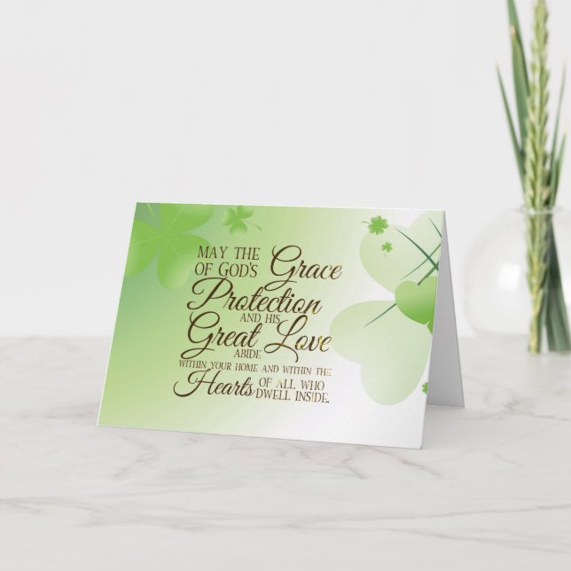 Irish Blessing May the Grace of God's Protection  Card (Front)