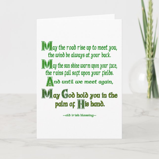 Irish Blessing May the Road Rise to Meet You Card (Front)