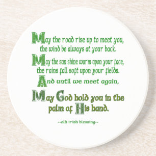 Irish Blessing May the Road Rise to Meet You Drink Coaster