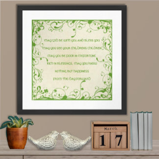 Irish Blessing-May the road rise to meet you Framed Art
