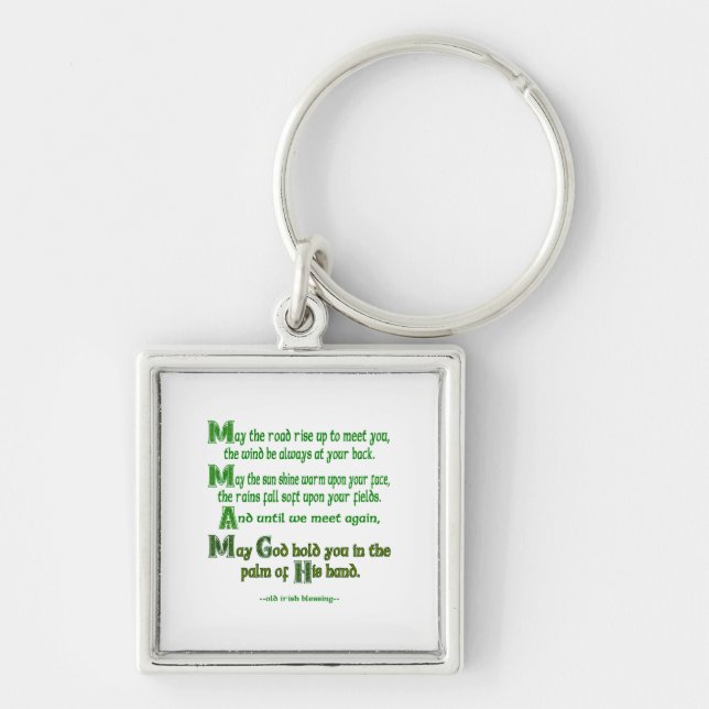 Irish Blessing May the Road Rise to Meet You Keychain (Front)