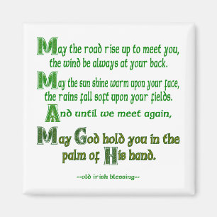 Irish Blessing May the Road Rise to Meet You Magnet