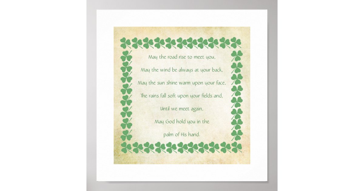 Irish Blessing May the road rise to meet you Poster
